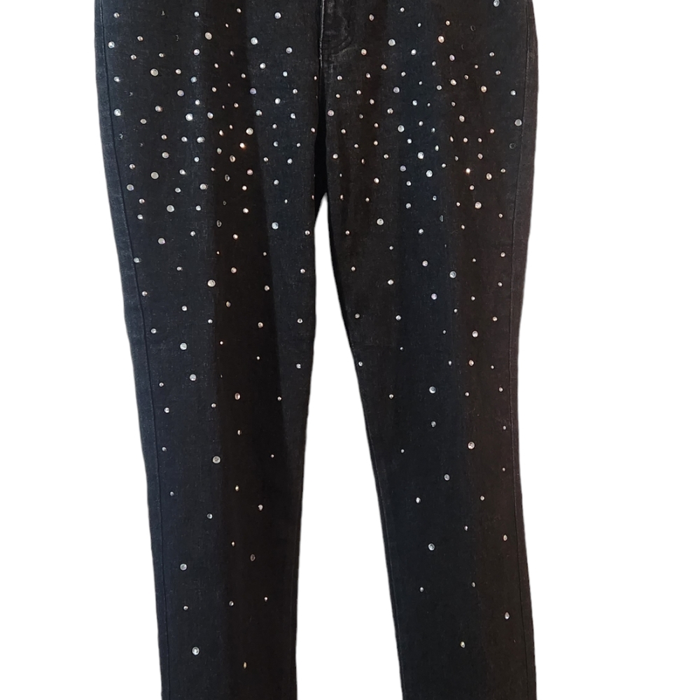 Rare Find: DG2 by Diane Gilman, Rhinestone Encrusted Black Jeans, Size 16